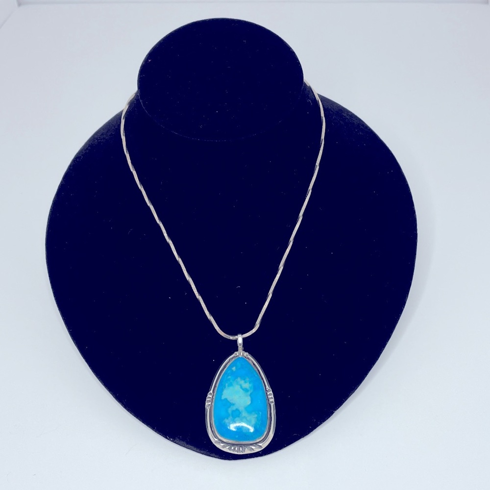 Kingman Turquoise & Sterling Silver Pendant